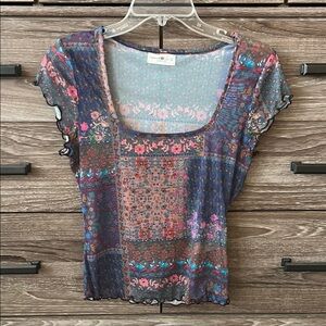 NATURAL LIFE Multicolor Sheer Blouse